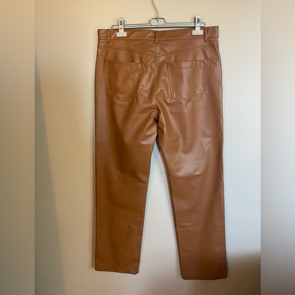 ZARA Faux Leather Pants Brown Size XXL - Picture 2 of 6